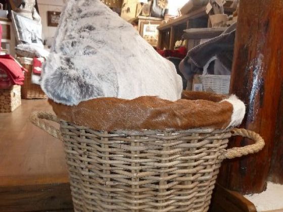 Corbeilles en véritable peau de chèvre