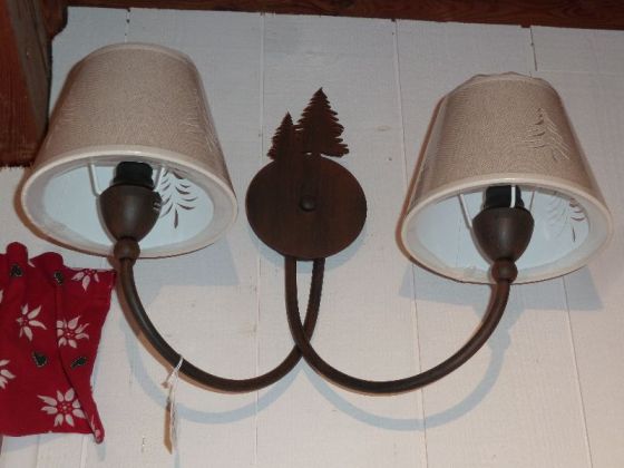 Applique Sapins Double Abats Jours Lin 